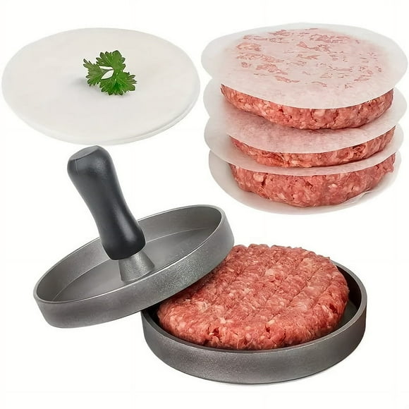 QJUHUNG 1pc Durable Stainless Steel Non-Stick Burger Press Patty Maker - Ideal for Beef Cheese Veggie Burgers | Perfect for BBQ Grill Cooking & Restaurant Use zzz