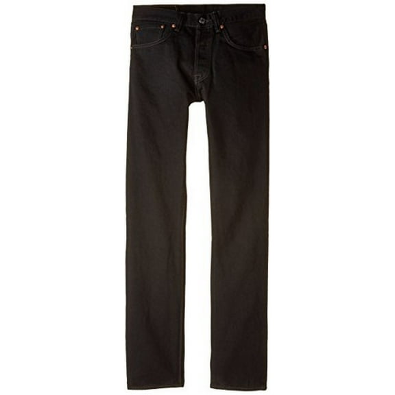 Levis Mens 501 Original Fit Straight Leg Button Fly Jeans, Black, 40X32