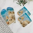 thumbnail image 5 of Seashell On The Beach Oven Mitt And Pot Holder Set Oven Glove for Kitchen Baking Cooking Grilling, 5 of 6