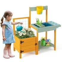 Kids Outdoor Potting Bench with See-Through Window
