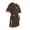 Coffee, variant on Men's Tunic Shirt â Short Sleeve Viking Style Top with Trim â Halloween Renaissance Outfit â Sizes M-XXXXL