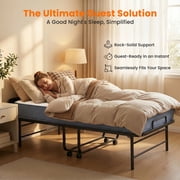Puremind Folding Bed with 5 Inch Mattress Included, 75 x 31 Rollaway Bed for Adults, Space-Saving Portable Bed with Headboard and Dust Cover