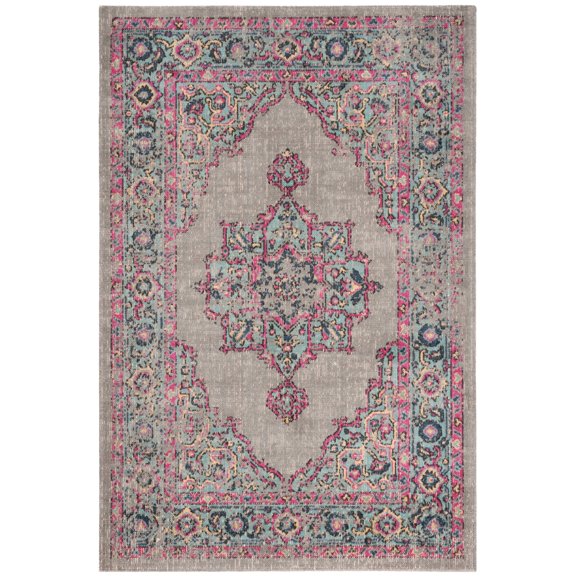 SAFAVIEH Artisan Flora Traditional Area Rug, Light Grey/Light Blue, 3'3" x 5'3"