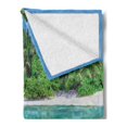 thumbnail image 2 of Island Soft Flannel Fleece Blanket, Sandy Seacoast the Underwater Aquatic World in Maldives Travel Diving Paradise Photo, Cozy Plush for Indoor and Outdoor Use, 70" x 90", Multicolor, by Ambesonne, 2 of 5
