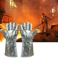 thumbnail image 3 of Hovmgk Radiation Protection Aluminum Foil Heat Gloves, High Temperature Resistant Welding & Melting Gloves, Five Finger Insulated Gloves for Fire, Furnace, & Glass Processing, Reusable, 3 of 3