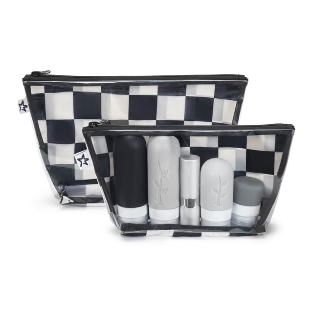 Juego de 2 bolsas de viaje Tiny Twinkle, a prueba de desorden, con cuadros negros