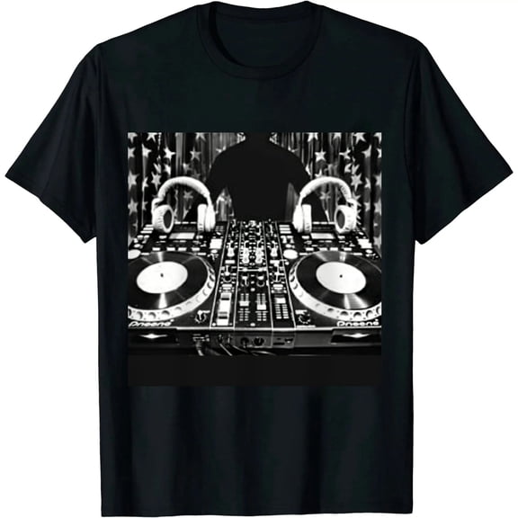 Qinduosi Personalized T-Shirts, Custom Name DJTee, EDM Music Festival Clothing, DJ Gift Birthday Black