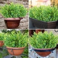 thumbnail image 6 of 6 Bundles Artificial Eucalyptus Grasses for Spring Decoration, Outdoor UV Resistant Faux Plastic Greenery Boxwood Stems for Indoor Outside Window Box Porch Hanging Basket Decor (Green-eucalyptus), 6 of 7
