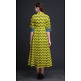 thumbnail image 3 of Bimba Robe Chemise Mi-Mollet à Manches Retroussables Imprimé Géométrique pour Femmes - Moyen, 3 of 5