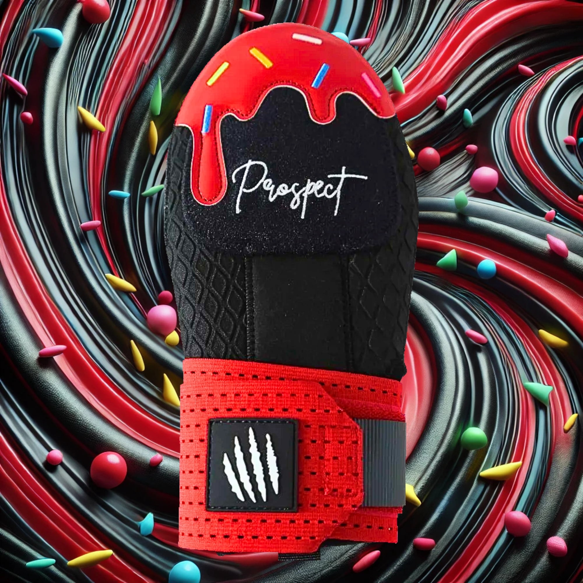 Baseball Sliding Mitt - Youth and Adult Sizes - Drippy Accessory Gingerbread Man, Ice Cream, Miami Color, Christian Cross, Left & Right Hands, Hand and Wrist Protection (Red Ice Cream, Adult)