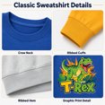 thumbnail image 6 of Rimyaw Little Boys 3-Pack Dinosaur Graphic Sweatshirts, T-Rex, Pterodactyl and Skateboard Raptor Crewneck Pullovers Tops, Cotton Blend, Size 7T, 6 of 7