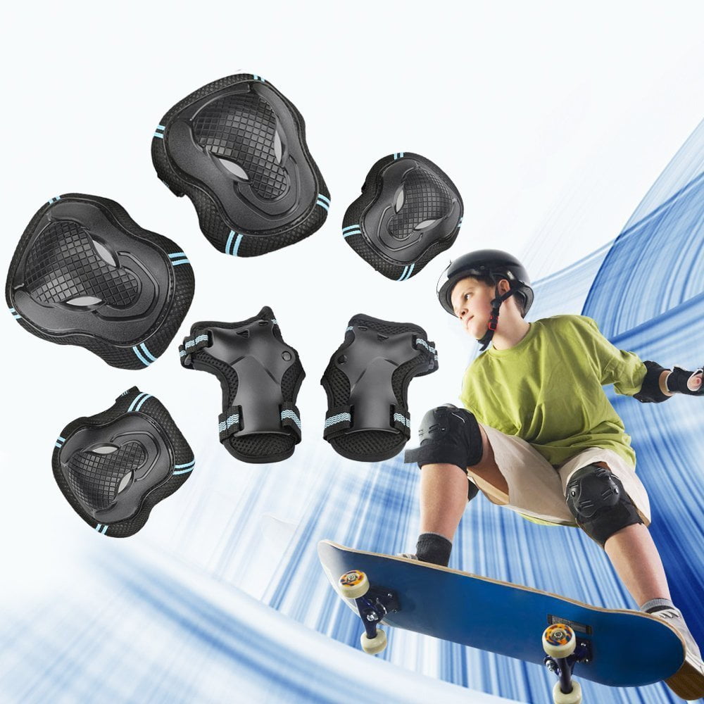 6PCS Adults Teens Childrens Youths Kid's Skateboard Gear Guard Elbow