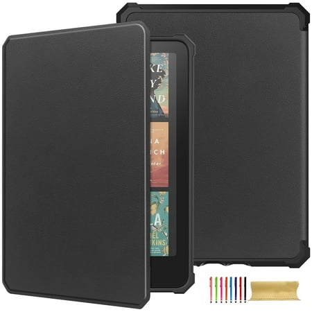 All-new 7" Kindle Paperwhite 12th Gen 2024&Kindle Colorsoft Signature Edition 2024,Ultra Clear Soft Flexible Solid Color TPU Back Cover Light Shell with Auto Wake/Sleep,Black