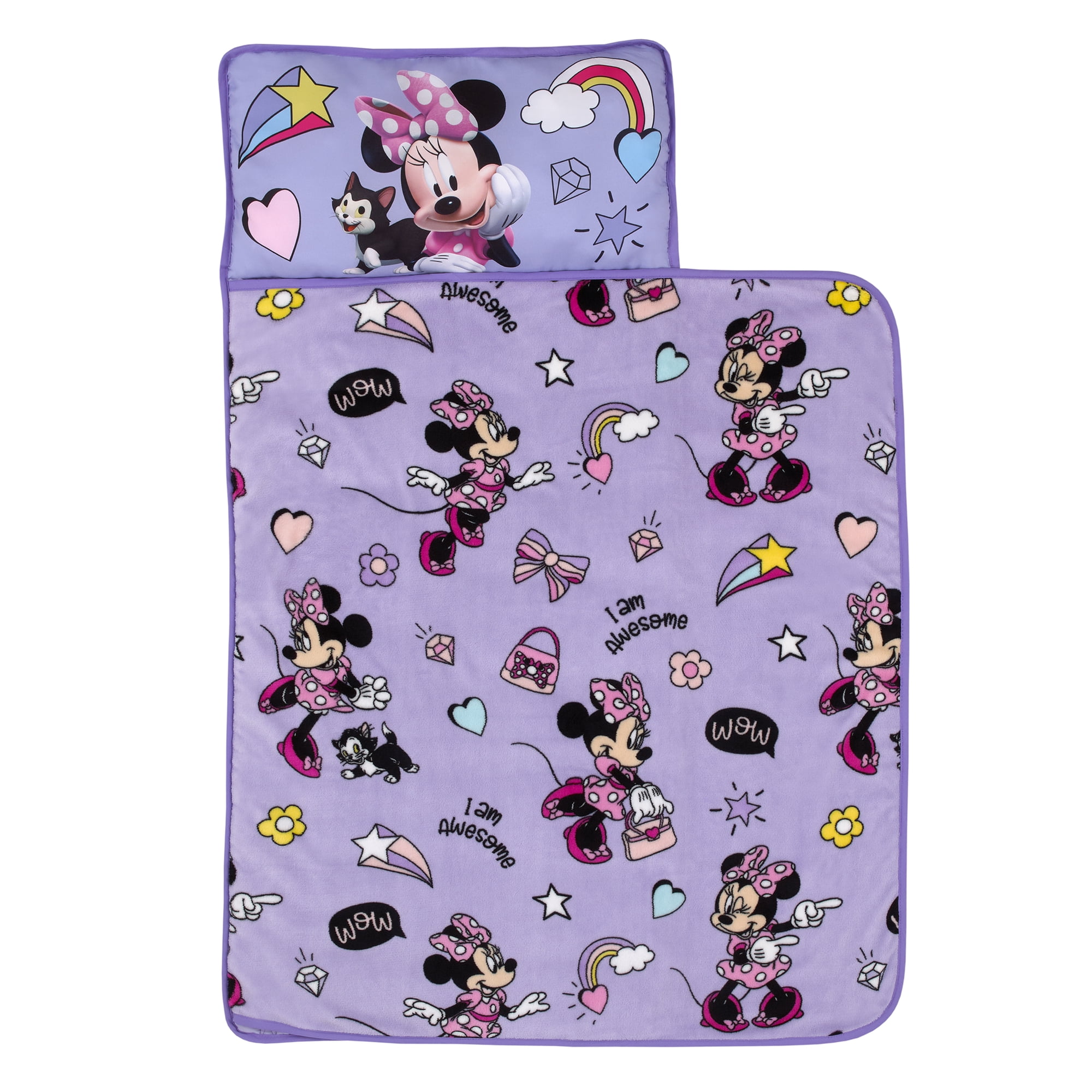 Disney Minnie Mouse I am Awesome Plush Toddler Nap Mat, Preschool Girl, Polyester