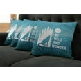 thumbnail image 5 of Ambesonne Adventure Throw Pillow Cover 4 Pack, Be Wild and Wonder, 20", Night Blue White, 5 of 5