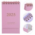 thumbnail image 2 of Calendario de escritorio pequeño (julio de 2024 a diciembre de 2025), mini calendario chino plegable, de pie, con espiral, planificador mensual independiente para oficina y escuela, color rosa., 2 of 5
