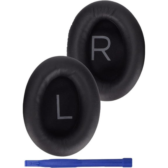 Adhiper QC45 Replacement Ear Pads Quite-Comfort Protein Leather Earpads Covers Noise Canceling Ear Pads Cushions Earmuff Repair Part for Boses QC45 Headphone(Black)