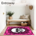 thumbnail image 3 of ODIKA 2'x3' Machine Washable Non-Slip Area Rug, Gothic Skull Latch Hook Kit DIY Needlework Pillow Canvas High Traffic Rug with Pad, Pink, 625270, 3 of 8