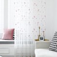 thumbnail image 3 of Cortina transparente bordada, cortina de gasa para ventana, para balcón, dormitorio, comedor, 100x200cm, rosa, 1 pieza Scienceny LF0160-04B, 3 of 7