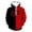 Red, variant on Streetwear Men Long Sleeve Hoodie, Black Red Split Color Claw Print Pullover Casual Fall Sweatshirt White S