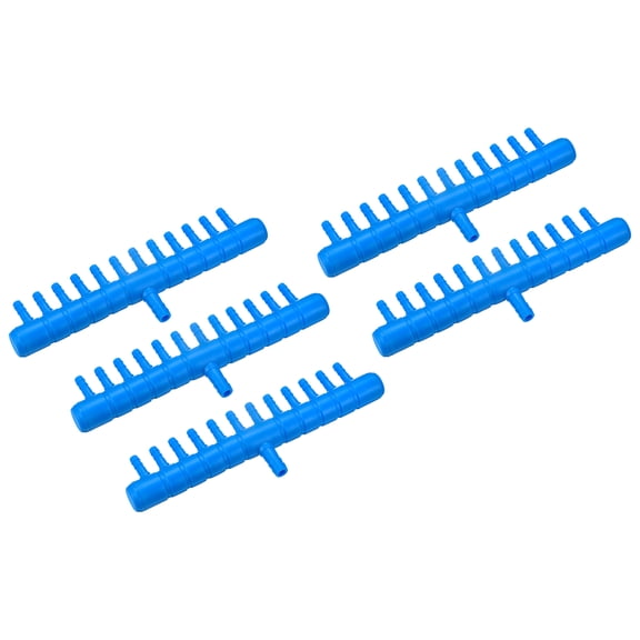 Uxcell Air Line Tubing Splitter Connector, 5Pack 8mm/0.31" to 5mm/0.2" 12 Way Fish Tank Oxygen Pipe, Blue