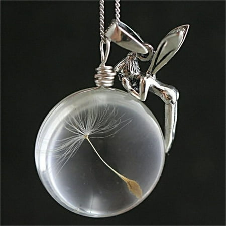 Pinyuzog Angel Dandelion Necklace Wishes Gifts Unusual Birthday Xmas Gift For Wife Daughter Granddaughter Sister