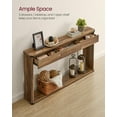 thumbnail image 3 of Console Table 47.2 Inches Sofa Table Narrow Entryway Table Entry Table with 3 Drawers Bottom Shelf Metal Corners Honey Brown, 3 of 5