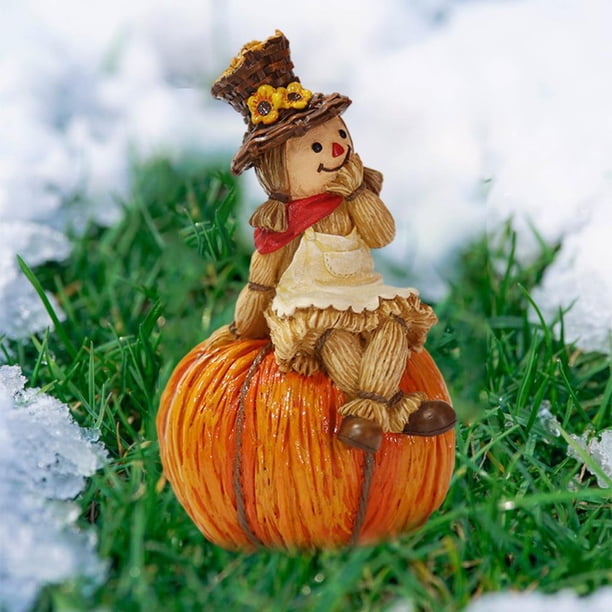 Estatuilla de calabaza artificial Colcomx decoración de Otoño Acción de Gracias 13.5x8x10.5 cm