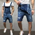 thumbnail image 3 of Douhoow Men Suspender Pants Denim Jeaans Slim Destroyed Pockets Adjustable Straps Overalls S-2XL, 3 of 8