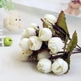 thumbnail image 3 of Soumake Sweet Artificial Rosebud Bouquet Home Wedding Cloth Rose 15 Flowers On 1 Piece Household, 3 of 8