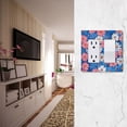 thumbnail image 5 of Yayeee Rocker Switch Wall Plate 3-Gang 6.5"x4.6" Home Decorative Outlet Cover, Pink Flowers Pattern, 5 of 6