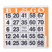 American Games Bingo Paper Game Cards - 1 card - Orange - 500 cards per pack, Made in USA