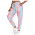 thumbnail image 2 of Lilgiuy Women's Ladies Casual Elastic Waist Loose Pockets Tie-dye Print Pants, 2 of 5