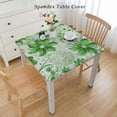 thumbnail image 2 of nygtbtfer  Fitted Floral Tablecloth, Green Vine Flower Elastic Edge Home Decor Washable Polyester Table Cover for Family Living Room Patio White, 2 of 7