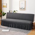 thumbnail image 2 of nipocaio Sofa cover without armrests stretch sofa cover dark grey, 2 of 5