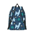 thumbnail image 3 of Balery Alpaca Astronaut in Space Vintage Canvas Backpack for Men and Women - Large Capacity, Durable Travel Laptop Bag for School, Work, Hiking, and Outdoor Activities, 3 of 7