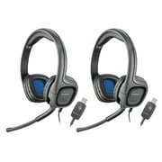 Angle View: Plantronics AUDIO655DSP Stereo Corded Headset (2 Pack)