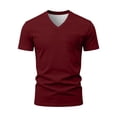 thumbnail image 2 of LIIPEE Mens T-Shirts Father'S Day Gifts Summer Casual Solid Color V-Neck Set-In Short Sleeve Pullover Male Regular Comfortable Breathable Soft Daily Fashion Versatile Tee Tops With A Pocket,S, 2 of 8