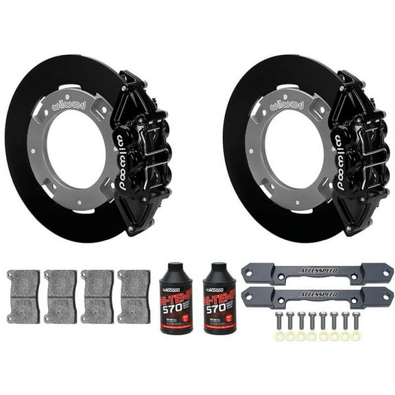 Wilwood Rear UTV Big Brake Kit Combo with Black Calipers, Plain Rotors & Brake Fluid, For 2019-up Honda Talon 1000
