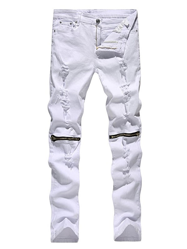 knee zipper jeans mens