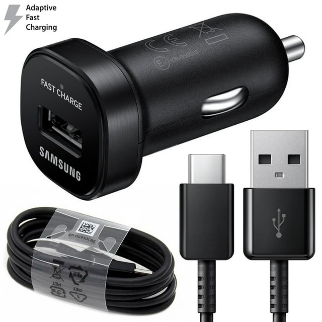 Samsung Adaptive Fast Car Charger + 4FT USBC TypeC 3.1 Data Sync