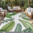 thumbnail image 2 of Green Leaves Outdoor Rug for Patio/Deck/Porch, Non-Slip Large Area Rug 5 x 7 Ft, Tropical Summer Botanical Watercolor Elegant Wooden Indoor Outdoor Rugs Washable Area Rugs, Camping Rug Carpet Runner, 2 of 8