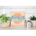 thumbnail image 4 of Enjoy The Waves Aqua Peach Sailboats 12 x 12 Wood Wall Sign Plaque, 4 of 4