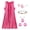 Pink, variant on AoDai Retro Hippie Fringe Sleeveless Dress Set - 70s Retro Party Cosplay Costume with Accessories