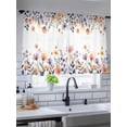 thumbnail image 5 of Sheer Curtains 54 Inch Length 2 Panels Set for Kitchen, Spring Floral Semi Sheer Curtains for Windows, Elegant Flowers Farmhouse Botanical Voile Window Treatments Rod Pocket Curtain, 5 of 7