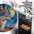 thumbnail image 4 of 2 PCS Pot Holders for Kitchen,Potholders Sets with Hook for Oven,Cooking,Baking,Expressionist - Style Wolf With Lunar Background, 4 of 6