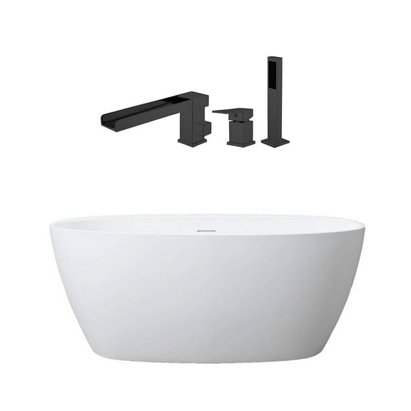 Luna 67 Inch Acrylic Double Ended Freestanding Tub Package