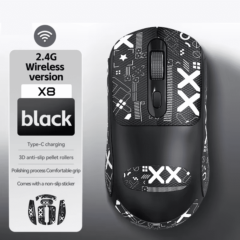 Warvank X8 Wireless Gaming Mouse 500mAh TYPE-C Rechargeable Office Mouse Suitable for Laptop Desktop Computers