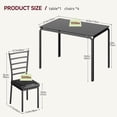 thumbnail image 7 of Glass Dining Table Set for 4, Kitchen Table and Chairs for 4, 5Pcs Kitchen Dining Room Table Set,Space-Saving Wood Modern Rectangle Dinner Table Dinette Furniture for Breakfast Nook,Home Office, 7 of 7