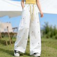thumbnail image 5 of Generic Girls Sweatpants Preppy Kids Wide Leg Baggy Sweatpants Lightweight Graphic Joggers Casual Trousers with Pockets Daily Wear, 5 of 7